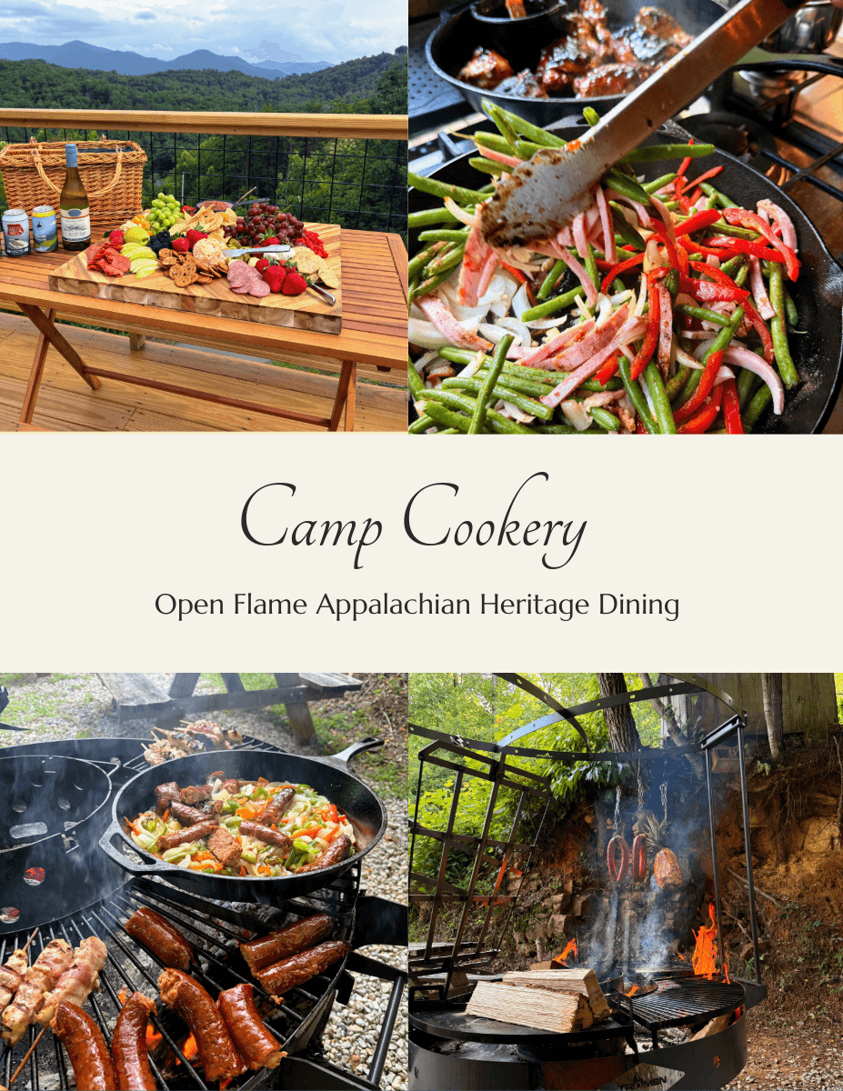 collection of open flame cooking options at the retreat